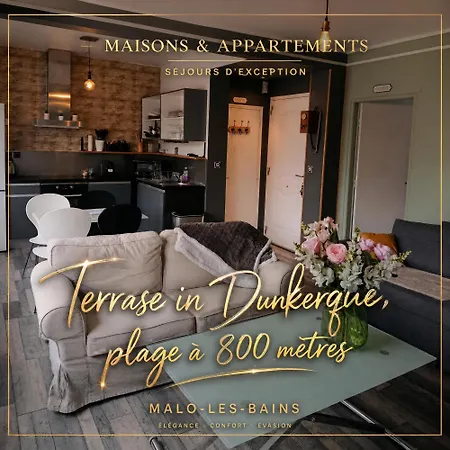 Appartement Proche Digue De Mer Malo A 800M, Avec Terrasse Exterieure, Capacite 4 Personnes,1 Chambre Lägenhet